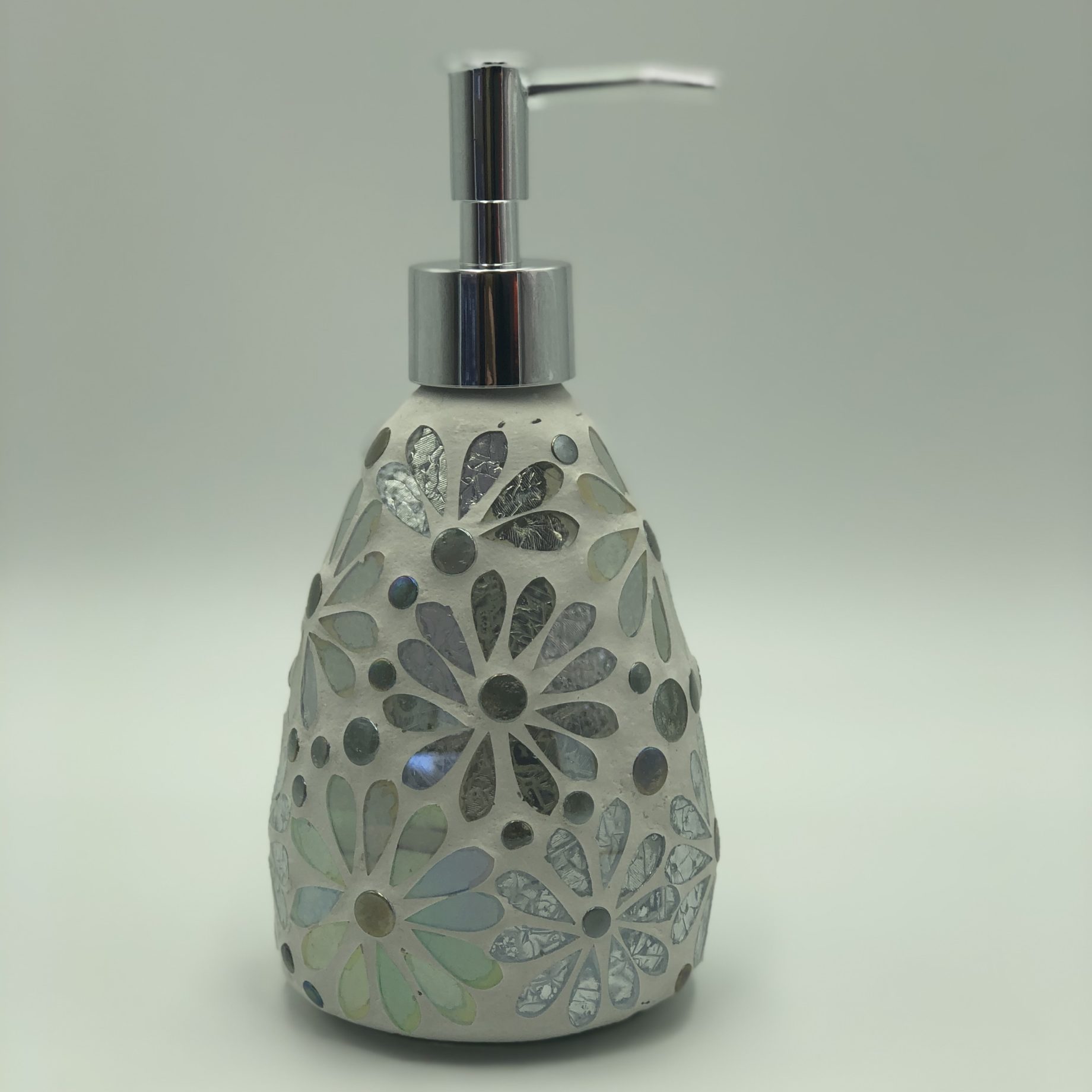 White Flower Mosaic Soap Dispenser | Earth Saltz