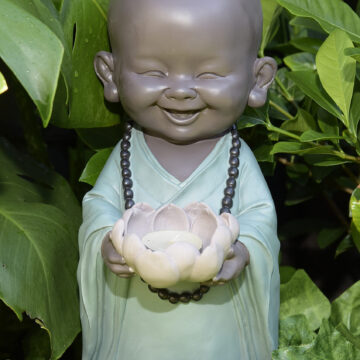 Sage Green Tealight Monk 30cm