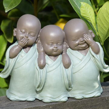 Sage Green 'See No Evil' Monks 11cm