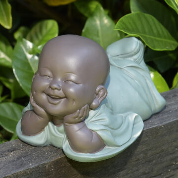 Sage Green Happy Monk 14cm