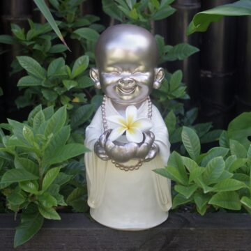 Cream Tealight Monk 30cm