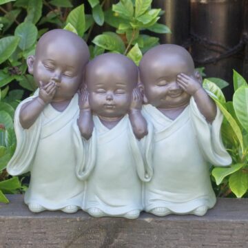 Sage Green 'See No Evil' Monks 17cm