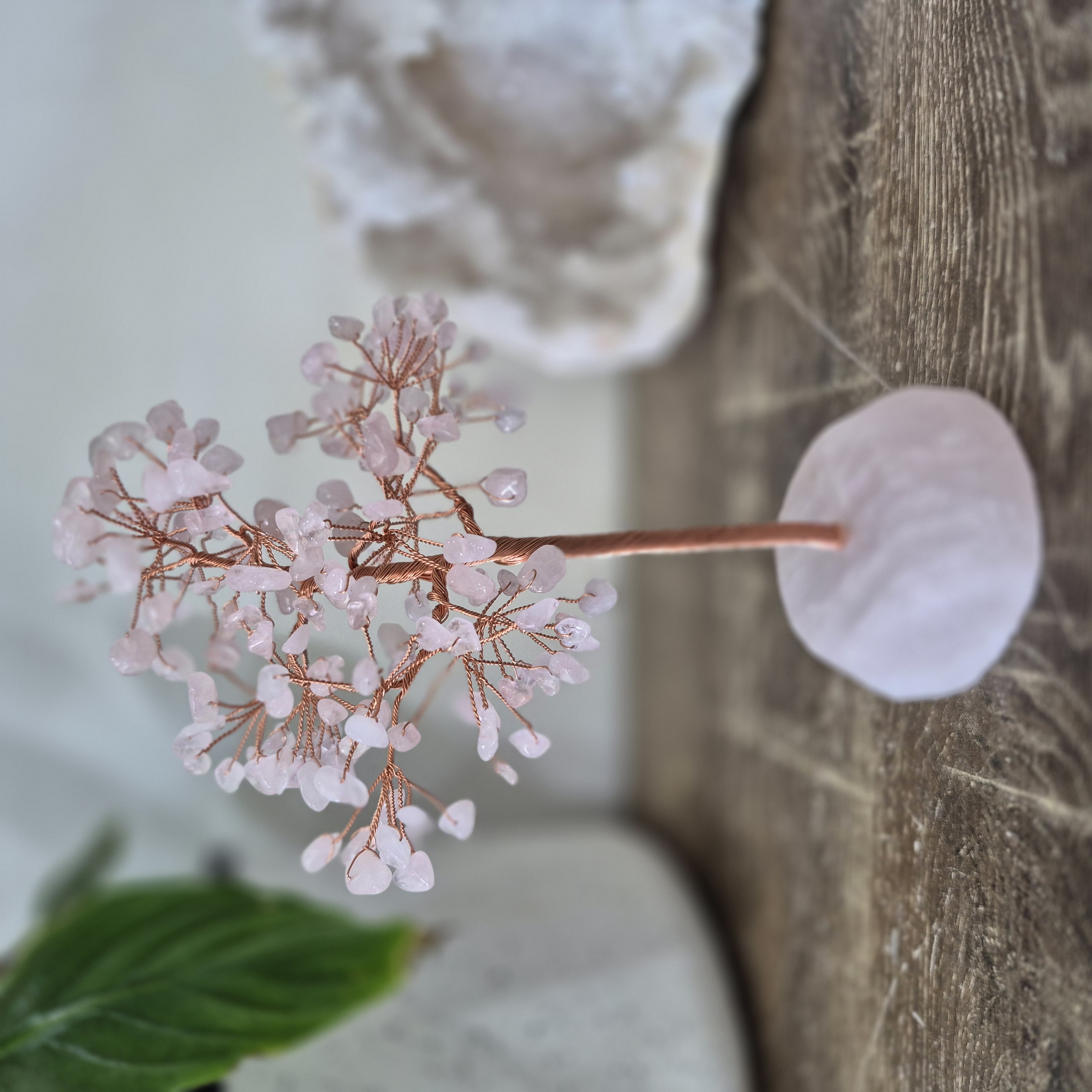 20cm Rose Quartz Tree - 162 crystals